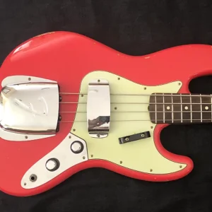 Fender 2018 Fender Custom Shop 1960 Jazz Bass Relic Stack-Knobs, Matching Headstock 2018 Fiesta Red SOLD